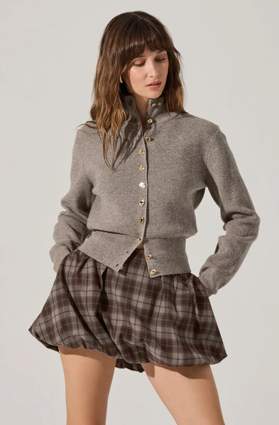 Astr Tawni Mock Turtleneck Cardigan