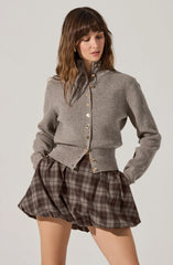 Astr Tawni Mock Turtleneck Cardigan