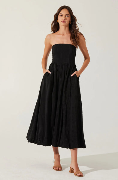 Astr Strapless Linen Dress