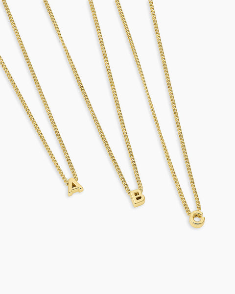Gorjana Wilder Mini Alphabet Necklace Gold