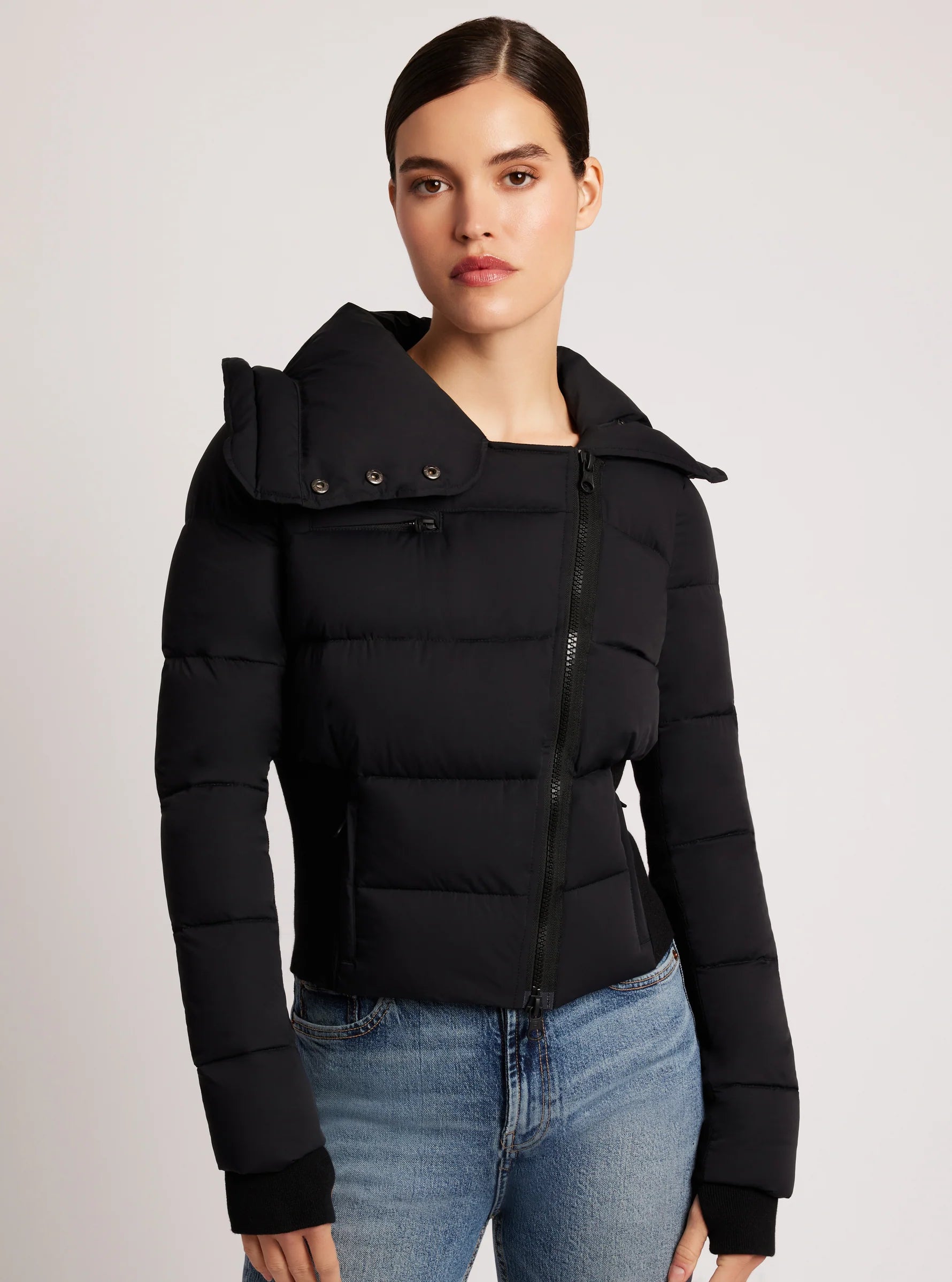Blanc Noir Asymmetrical Puffer Jacket