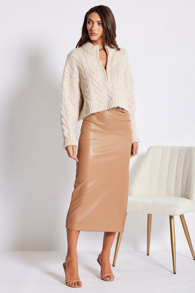 Bishop + Young Colette Side Ruched Midi Skirt