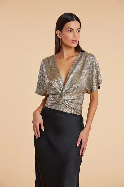 BIshop+Young Metallic Twist Front Top