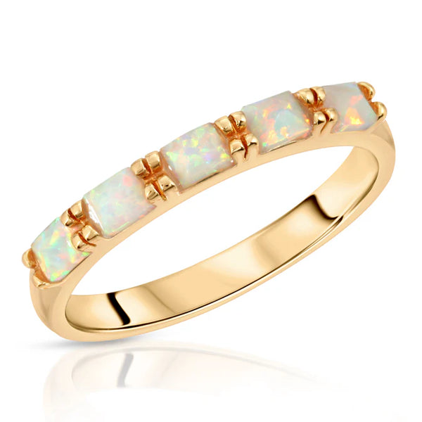 Elizabeth Stone Opal Baguette Band