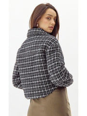 Greylin Weston Cropped Knit Check Shacket