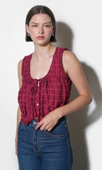 Greylin Clara Textured Eyelet Bubble Hem Top