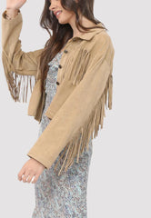 Sadie & Sage The Groove Faux Suede Fringe Jacket