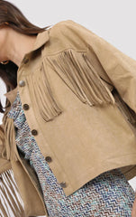 Sadie & Sage The Groove Faux Suede Fringe Jacket