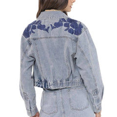 Sadie & Sage Mostly Likely Embroidered Denim Jacket
