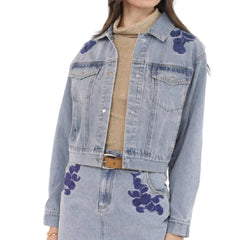 Sadie & Sage Mostly Likely Embroidered Denim Jacket