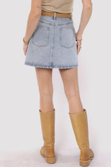 Sadie &  Sage Mostly Likely Embroidered Denim Skirt