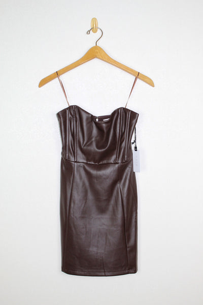 ASTR Carmen Faux Leather Mini Dress