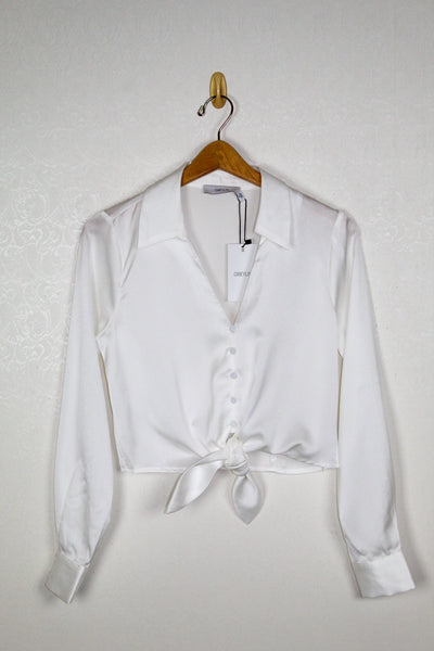Greylin Rachel Satin Tie Front Shirt