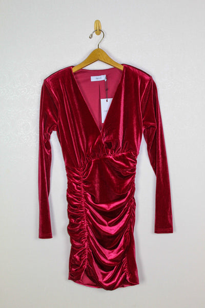 Greylin Arya Ruched Velvet Dress