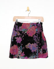 Sage The Label Fleur Noir Slit Mini Skirt