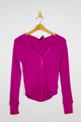 Bobi Fitted Sweetheart Henley Top