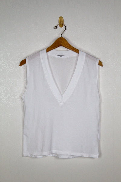 Perfectwhitetee Margot Slveless V Neck Tee