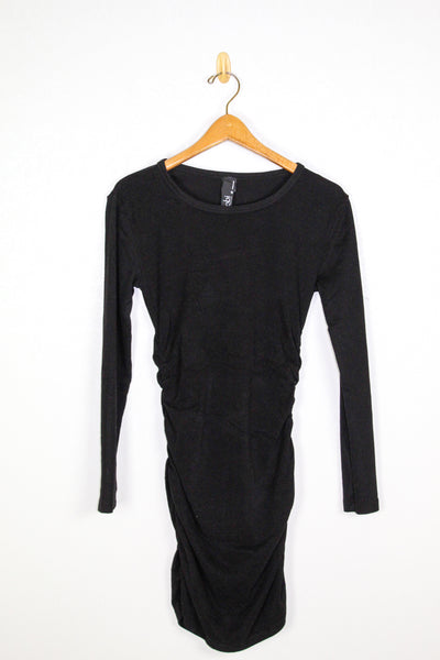 Bobi Side Shirred L/S Dress