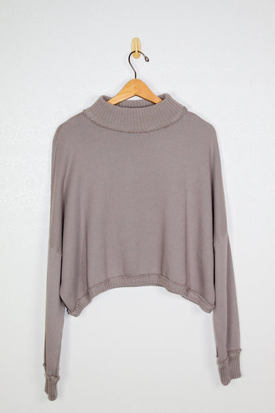 Bobi Turtleneck Drop Shoulder Mixed Top