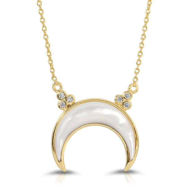 Elizabeth Stone Jewelry Titania Crescent Necklace