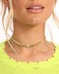 Melinda Maria Julian Triple Diamond Cuban Chain Choker