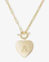 Melinda Maria Love Letters Heart Medallion Necklace 'A'