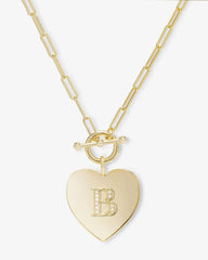 Melinda Maria Love Letters Heart Medallion Necklace 'B'