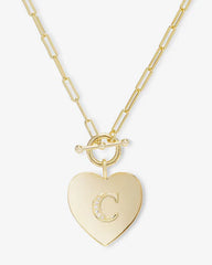 Melinda Maria Love Letters Heart Medallion Necklace 'C'