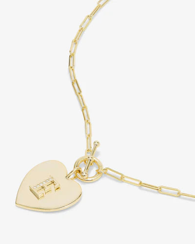 Melinda Maria Love Letters Heart Medallion Necklace 'E'