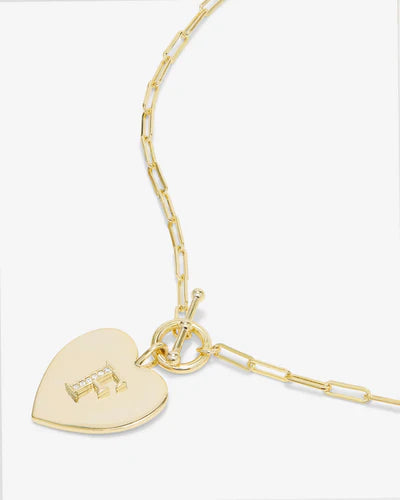 Melinda Maria Love Letters Heart Medallion Necklace 'F'