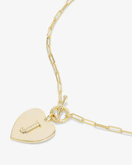 Melinda Maria Love Letters Heart Medallion Necklace 'J'