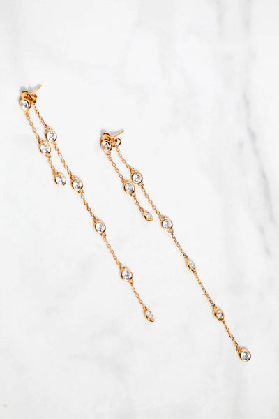 Native Gem Opera Double Chain Earrings