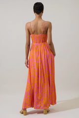 Sugarlips Kaci Floral Vin Smocked Maxi Dress