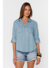 Velvet Heart Sirena Rolled Sleeve Button Up