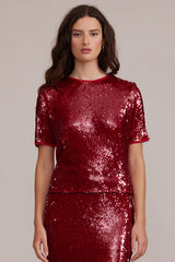 Lucy Paris Cherry Sequin Top