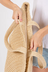 Stylin Large Crochet Straw Tote Bag