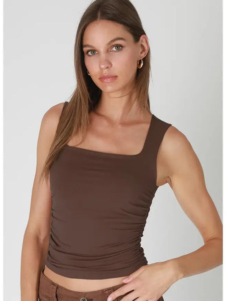 NIKIBIKI Clean Line Square Shirred Top