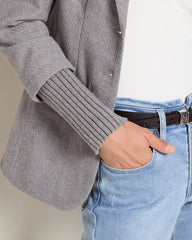 SEAS Cathy Ribbed Cuff Blazer