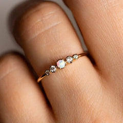 Elizabeth Stone Opal Cz Stacking Ring