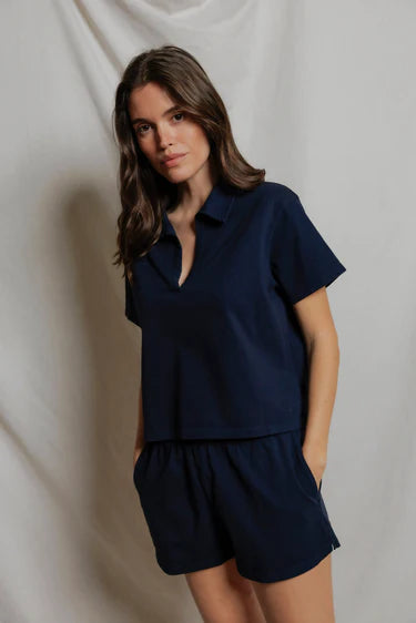 perfectwhitetee Charlie Tennessee Jersey Collar Shirt