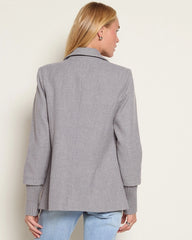 SEAS Cathy Ribbed Cuff Blazer