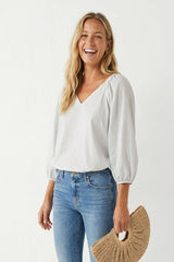 Naked Zebra Elastic Puff Sleeve Blouse