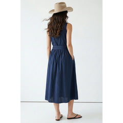 Naked Zebra Slveless Belted Maxi Shirt Dress