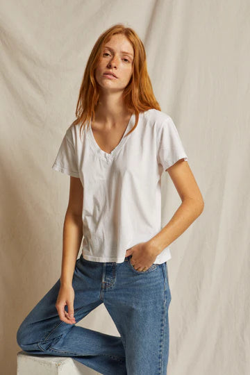 Perfectwhitetee Hendrix Cotton SS Boxy V-Neck Tee