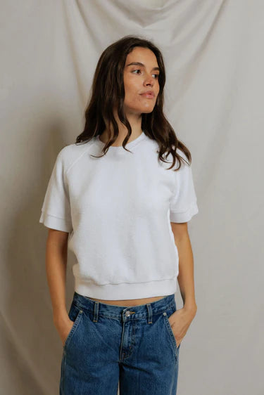 Perfectwhitetee Kennedy Fleese SS Crew Neck Sweatshirt