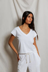 Perfectwhitetee Pearl Japanese Jersey V-neck Tee