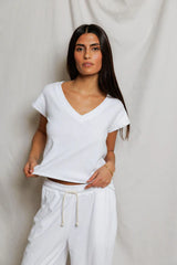 Perfectwhitetee Pearl Japanese Jersey V-neck Tee