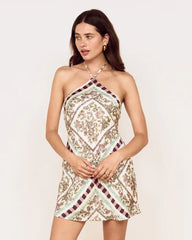 MinkPink Floral Reese Halter Mini Dress