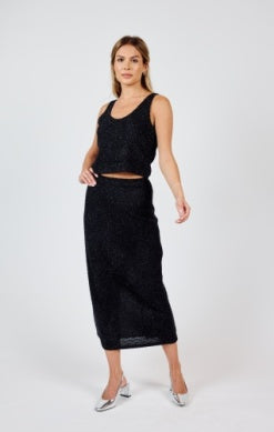 Sadie & Sage Creative Energy Lurex Knit Midi Skirt