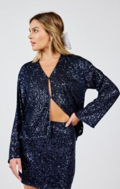 Sadie & Sage Shy High Sequin Top